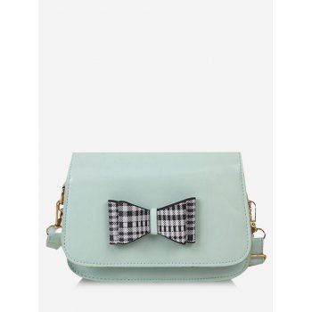 

Plaid Bowknot Small Crossbody Bag, Light cyan