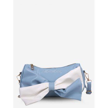 

Colorblock Bowknot Faux Pearl Crossbody Bag, Blue