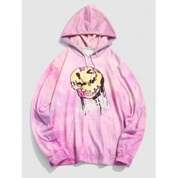 

Cartoon Face Tie Dye Print Graphic Hoodie, Multicolor