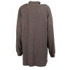 Drop Shoulder Plunging Oversized Knitwear with Cropped Tank Top - COFFEE S