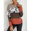 Crew Neck Leopard Colorblock Sweater - multicolor S