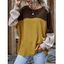 Colorblock Drop Shoulder Knitted Oversized T Shirt - YELLOW M