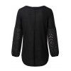 Broderie Anglaise Lantern Sleeve Knitted T Shirt - BLACK L