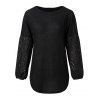 Broderie Anglaise Lantern Sleeve Knitted T Shirt - BLACK L