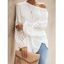 Broderie Anglaise Lantern Sleeve Knitted T Shirt - BLACK L