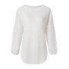 Broderie Anglaise Lantern Sleeve Knitted T Shirt - WHITE XL
