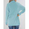Half Zip Drop Shoulder Pocket Drawstring Sweatshirt - LIGHT BLUE M