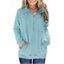 Half Zip Drop Shoulder Pocket Drawstring Sweatshirt - LIGHT BLUE L