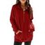 Half Zip Drop Shoulder Pocket Drawstring Sweatshirt - RED XXL