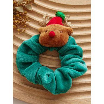 

Christmas Cartoon Elk Shape Velvet Scrunchie, Medium forest green