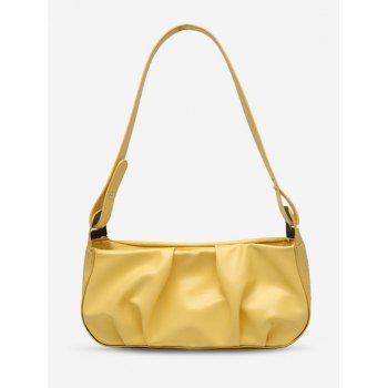 

Pleated Solid Brief Shoulder Bag, Sun yellow