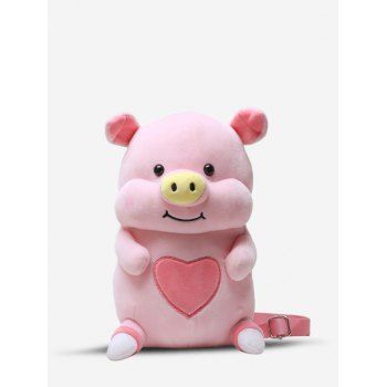

Cartoon Heart Pig Plush Crossbody Bag, Pink