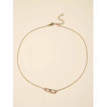 

Geometric Rectangle Diamante Necklace, Golden