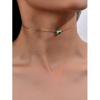 

Brief Evil Eye Pattern Chain Necklace, Light sea green