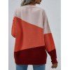 Drop Shoulder Colorblock Oversized Sweater - multicolor XL