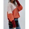 Drop Shoulder Colorblock Oversized Sweater - multicolor M
