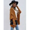Batwing Sleeve Open Front Slit Cardigan - COFFEE L