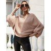 Rib Knit Batwing Sleeve Jumper Sweater - LIGHT COFFEE M