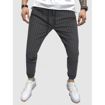 

Pinstripe Print Beam Feet Pants, Gray