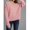 Reversible Twisted Drop Shoulder Jumper Sweater - LIGHT PINK M