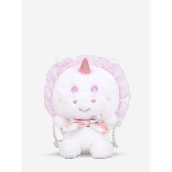 

Plush Unicorn Shape Faux Pearl Crossbody Bag, Milk white