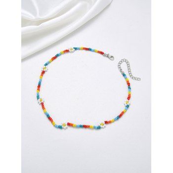 

Bohemian Colored Flower Beads Necklace, Multicolor a