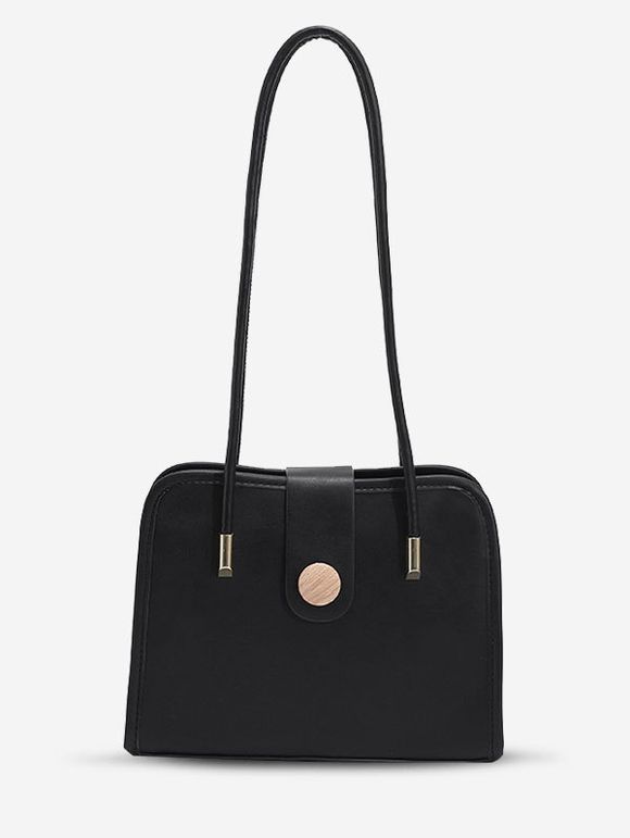 Sac à Bandoulière Simple avec Bouton - Noir 