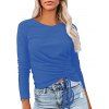 Cinched Long Sleeve T Shirt - BLUE M
