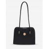 Sac à Bandoulière Simple avec Bouton - Noir 