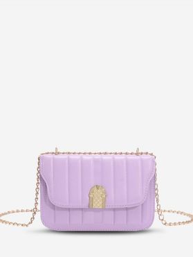 Quilted Rectangle Cover Chain Crossbody Bag