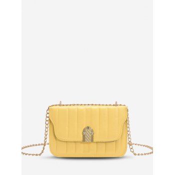 

Quilted Rectangle Cover Chain Crossbody Bag, Yellow