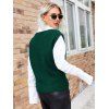 V Neck Cable Knit Loose Vest Sweater - DEEP GREEN XL