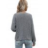 Drop Shoulder Slouchy Solid Color Sweater - GRAY S