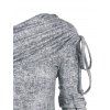 Plaid Print Cinched Foldover Asymmetric Knitwear - GRAY XXXL