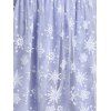 Plus Size Snowflake Mesh Panel Dress - LIGHT PURPLE 2X