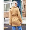 Wool Blend Pocket Belted Longline Coat - LIGHT COFFEE S