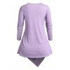 T-shirt Asymétrique Drapé Teinté Grande Taille - Violet clair 2X