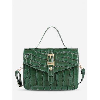 

Textured Buckle Cover Crossbody Bag, Deep green