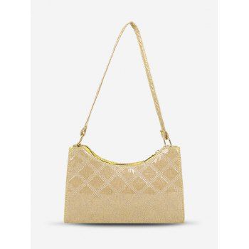 

Rhombus Retro Solid Shoulder Bag, Golden