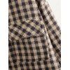 Veste Boutonnée à Carreaux avec Double Poche de Velours - café M