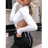 Backless Tie Crop T Shirt - WHITE S