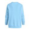Drop Shoulder Letter Flocking Lined Sweatshirt - LIGHT BLUE L