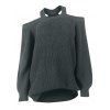 Cutout Cold Shoulder Sweater - DARK GRAY M