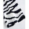 Cutout Zebra Print Faux Twinset Cold Shoulder Tee - BLACK M