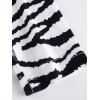 Cutout Zebra Print Faux Twinset Cold Shoulder Tee - BLACK L