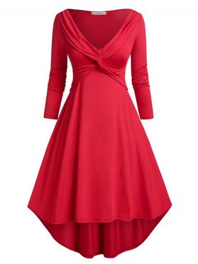 Plus Size Twisted High Low Cocktail Dress