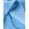 Midriff Flossing Plunge Fuzzy Sweater - LIGHT BLUE L