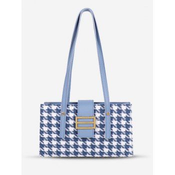 

Retro Houndstooth Pattern Shoulder Bag, Blue