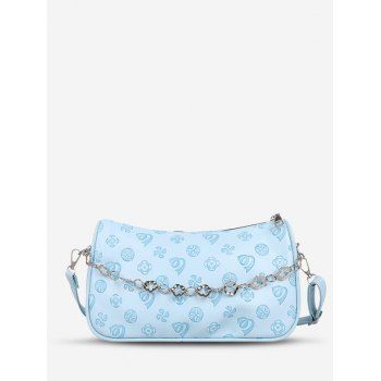 

Flower Chain Embossed Pattern Crossbody Bag, Celeste