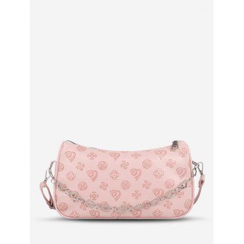 

Flower Chain Embossed Pattern Crossbody Bag, Pink